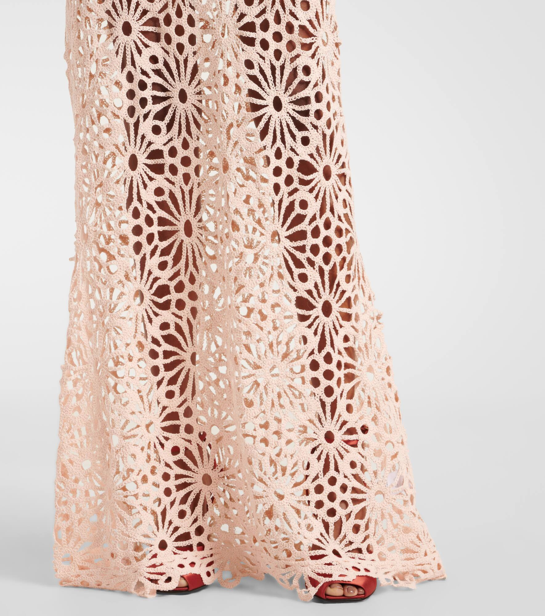 Obie crochet cotton-blend maxi skirt - 5