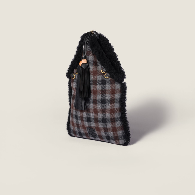 Miu Miu Gingham and shearling handbag outlook