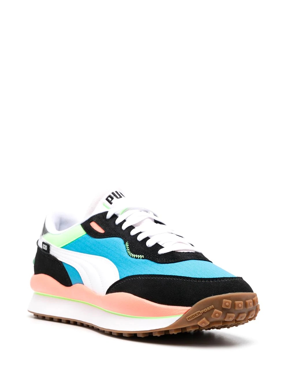 colour-block low-top sneakers - 2