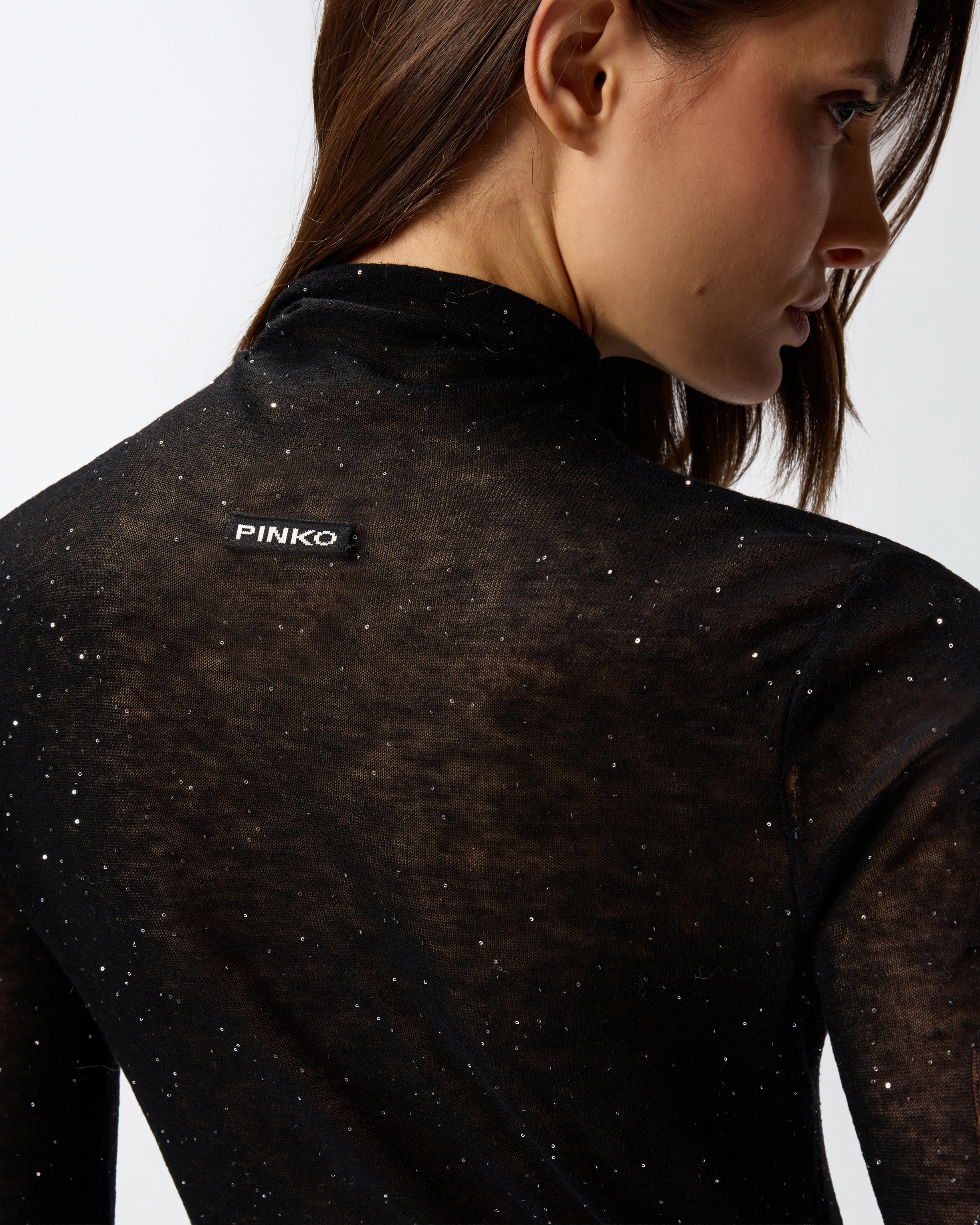 SLIM-FIT HIGH-NECK SWEATER WITH MICRO-SEQUINS - 5