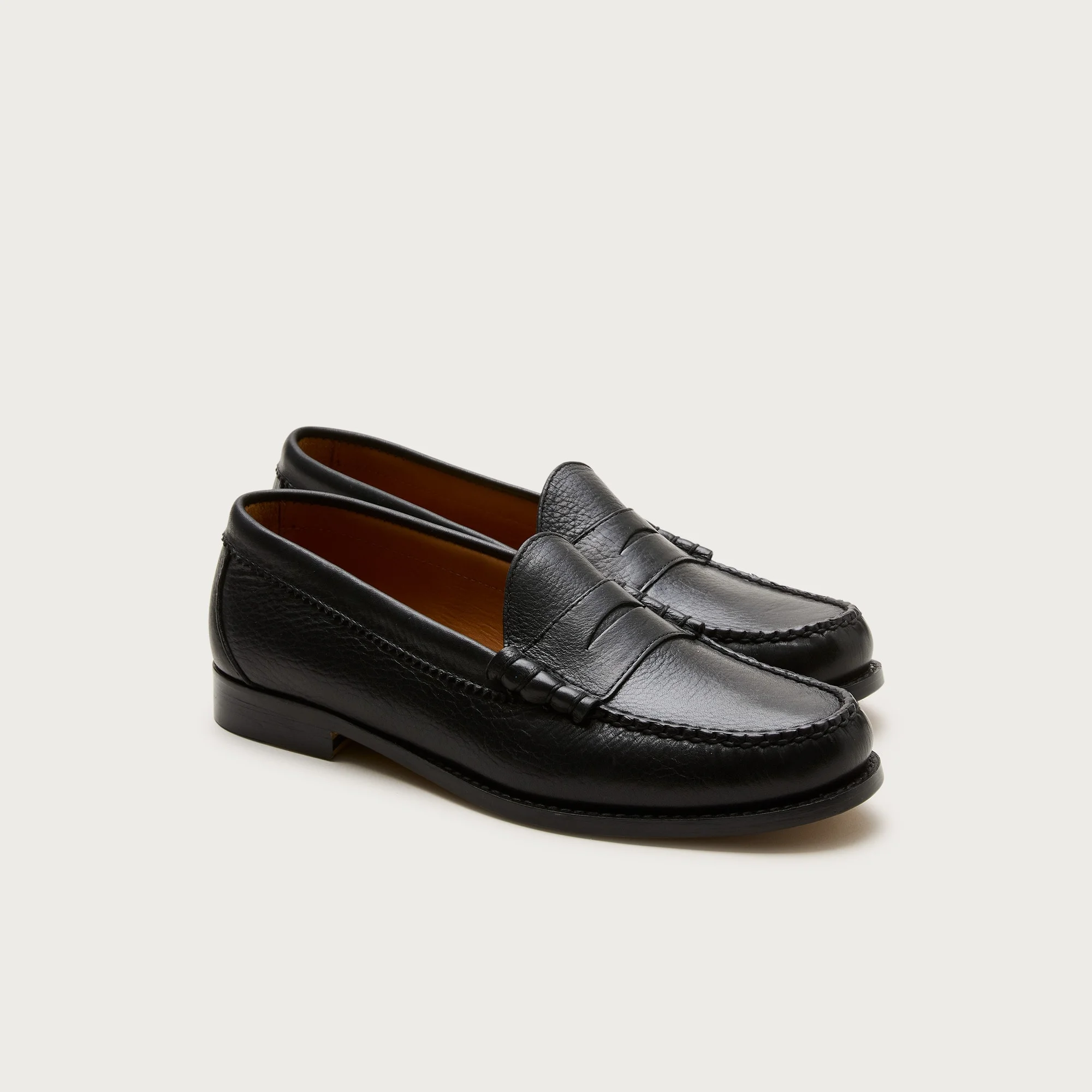 Camden tumbled leather loafers with leather soles - 1