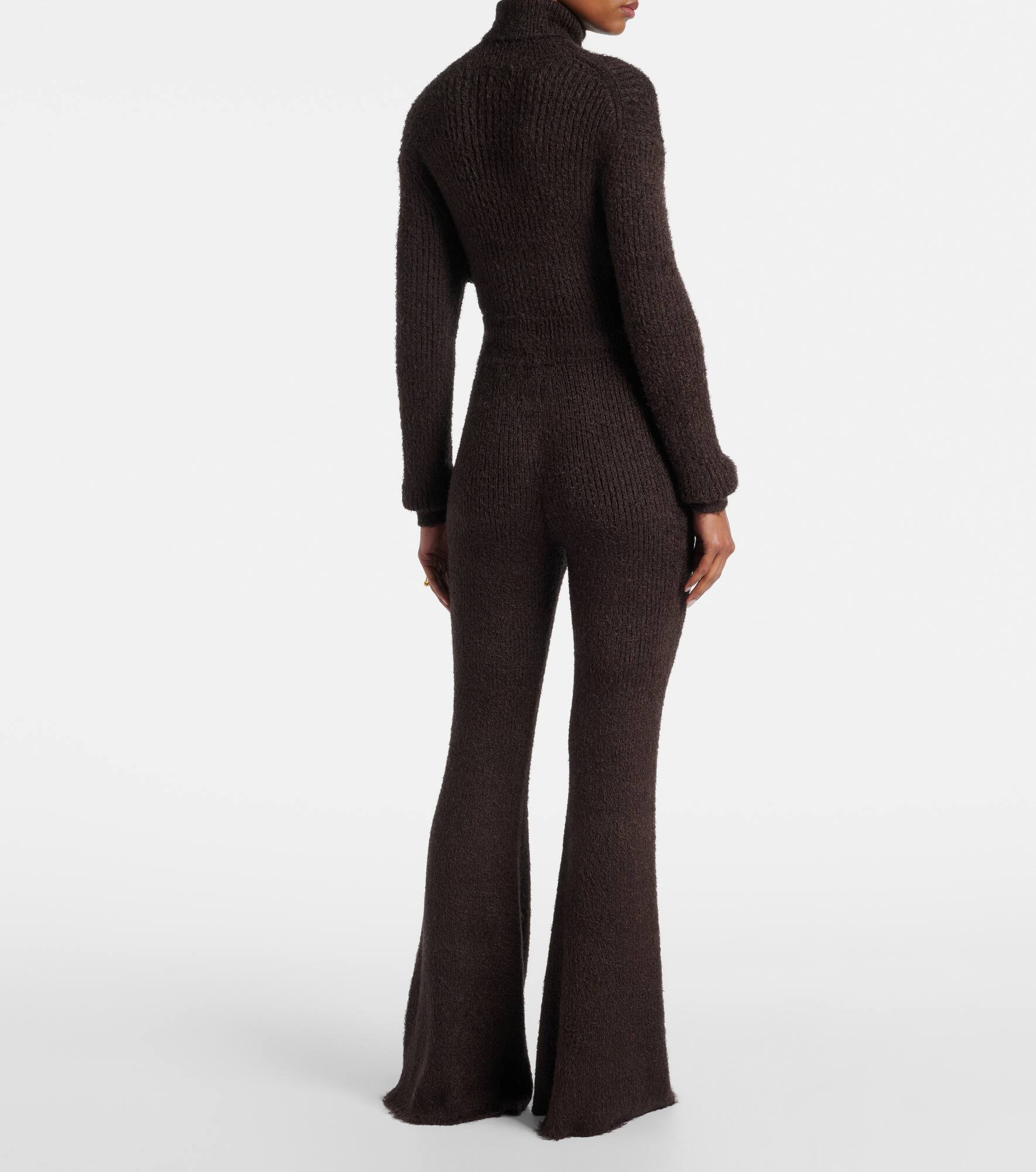 Silk and cashmere flared pants - 3