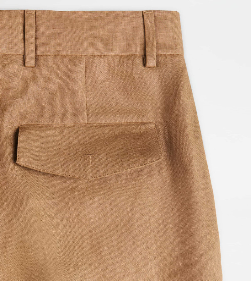 Tod's PANTS IN LINEN - BROWN outlook