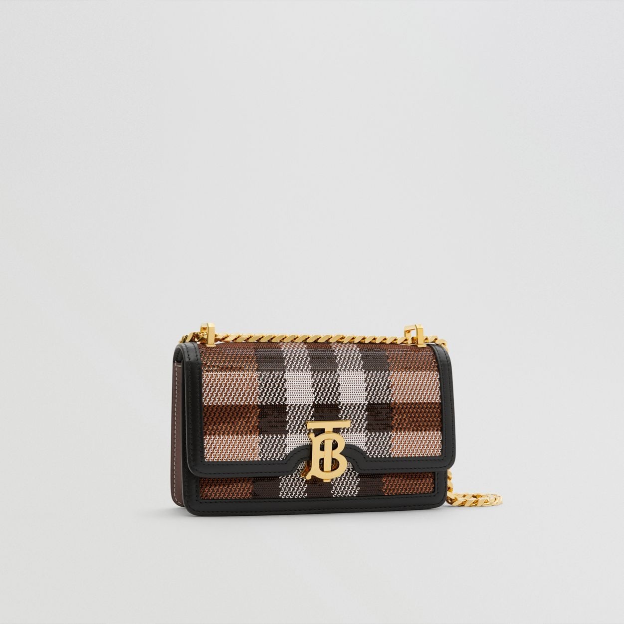 Sequinned Check Mini Chain TB Bag - 7