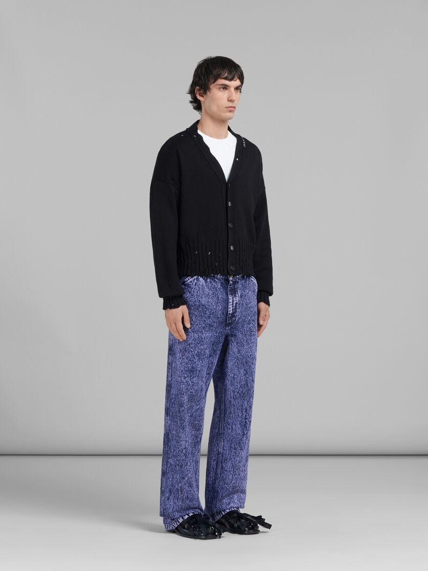 BLUE MARBLE-DYED DENIM JEANS - 5