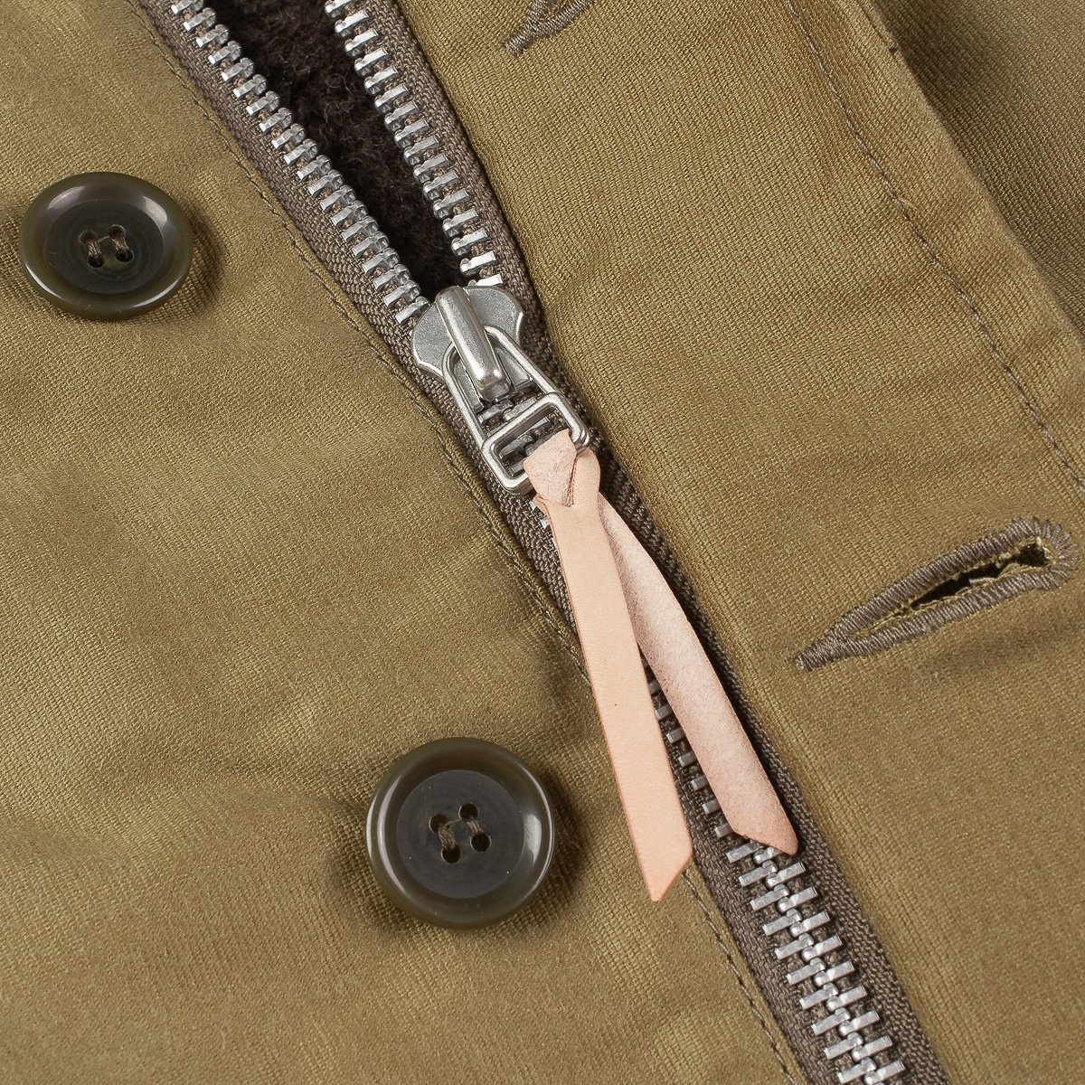 IHV-22-KHA Alpaca Lined Whipcord N1 Deck Vest - Khaki - 10