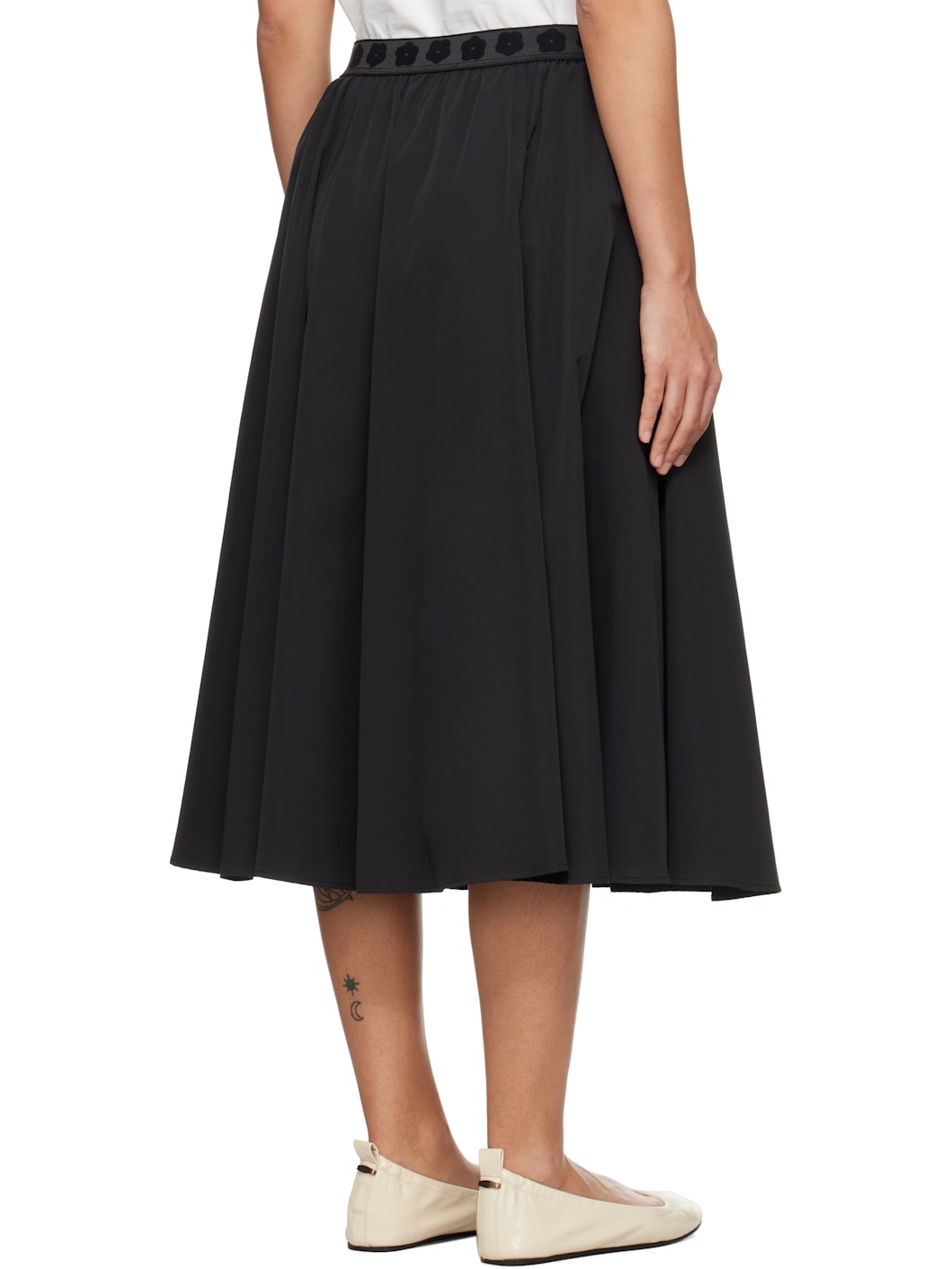 Black Kenzo Paris Boke Flower 2.0 Midi Skirt - 3