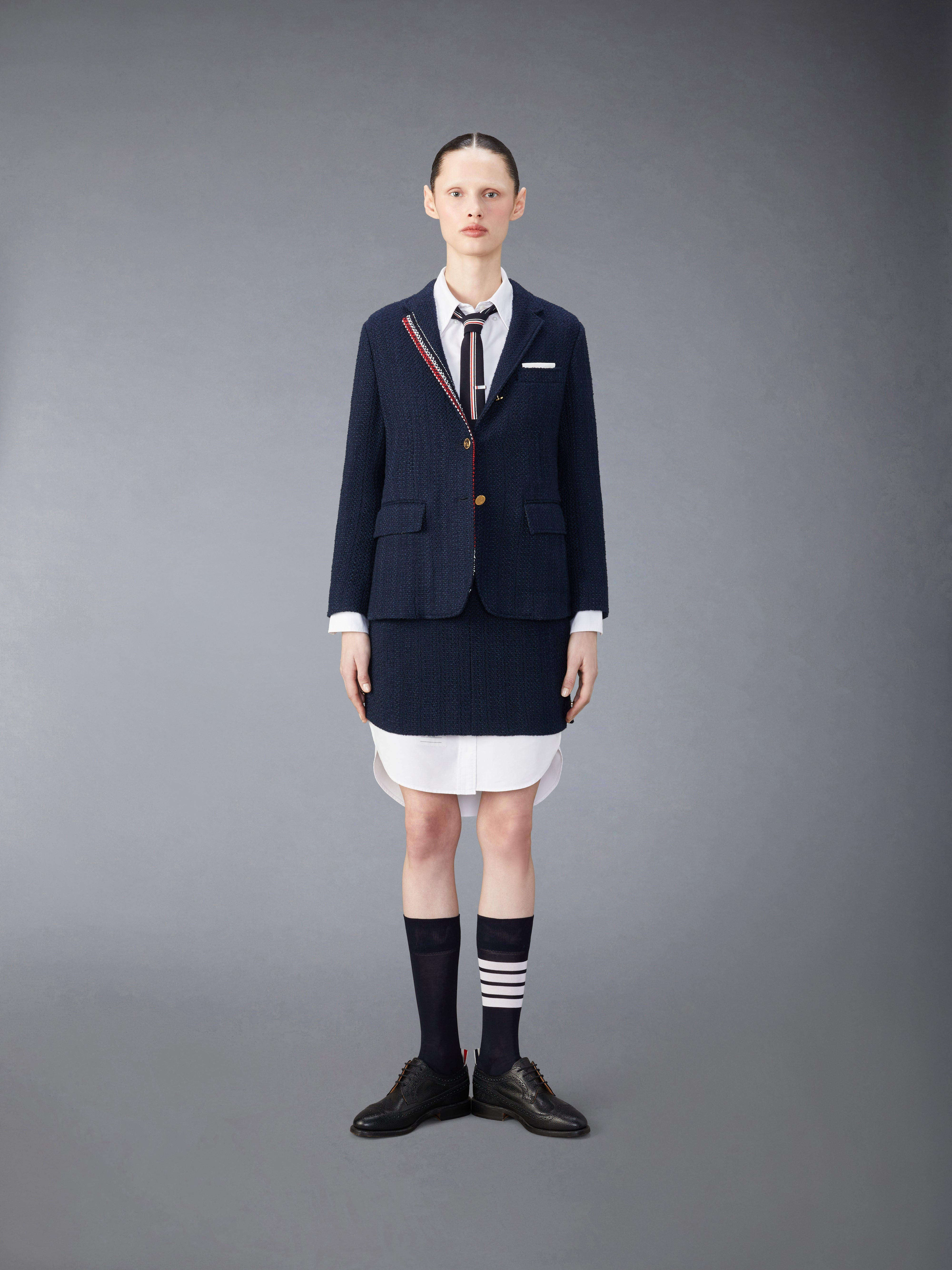 RWB-striped tweed shirt jacket - 3