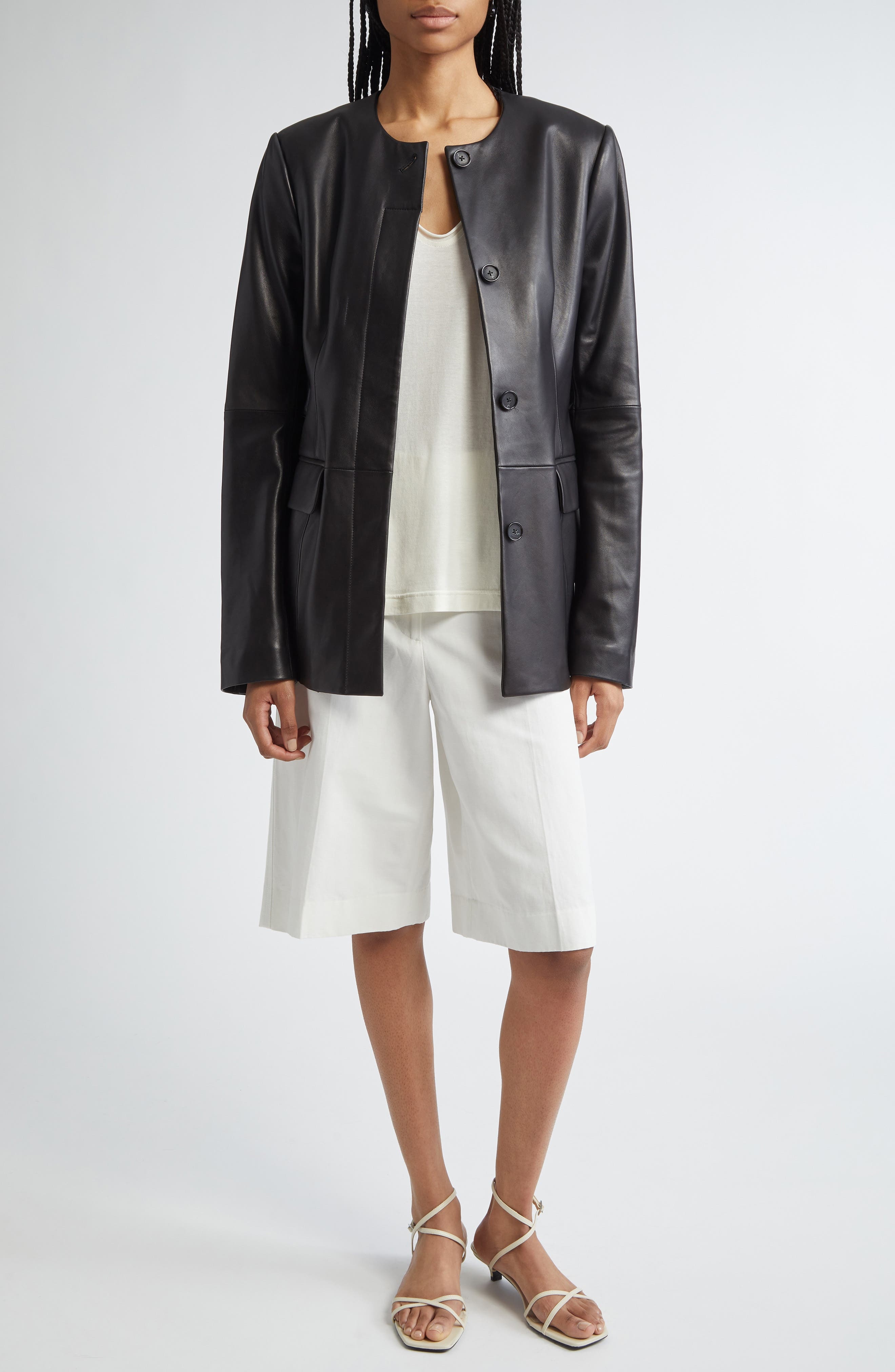 TOTEME Tailored Longline Shorts in Off-White at Nordstrom - 2