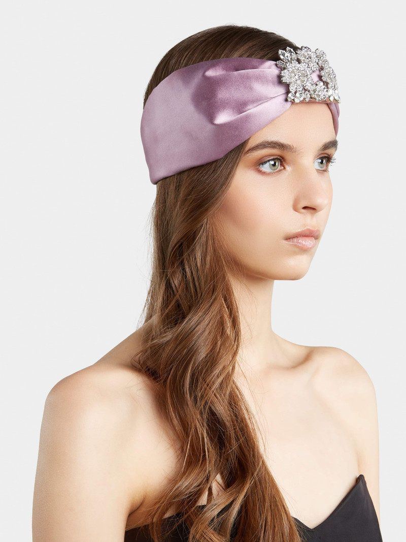 Roger Vivier RV Bouquet Strass Bandeau in Satin outlook
