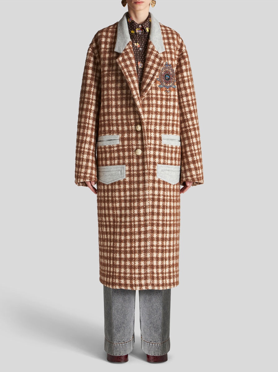 LONG HOUNDSTOOTH COAT - 4