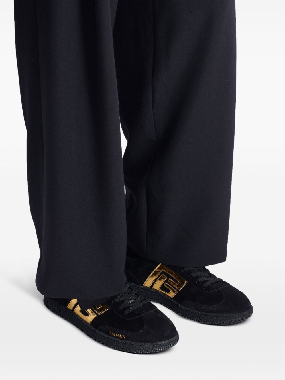 monogram-appliquÃ© suede sneakers - 7