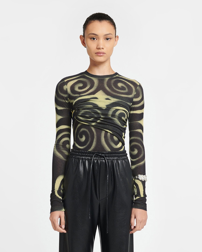 Nanushka Draped Mesh-Jersey Top outlook