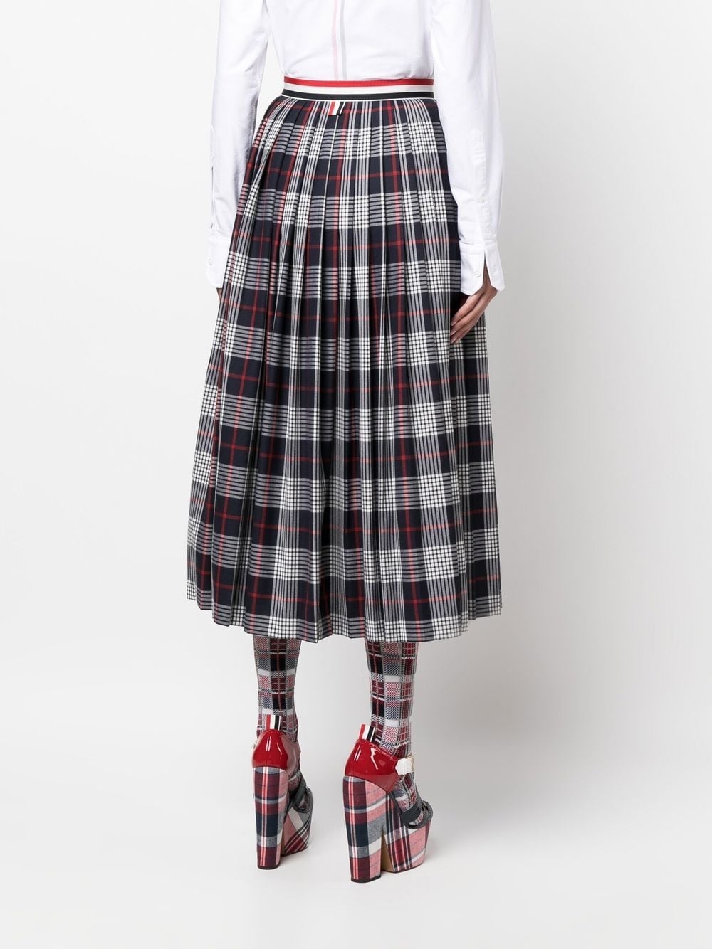checked pleated skirt - 4