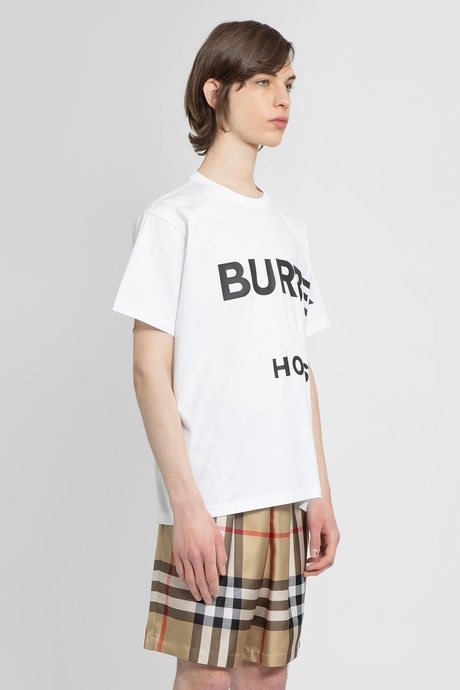 Burberry men's white horseferry print cotton oversized t - 2