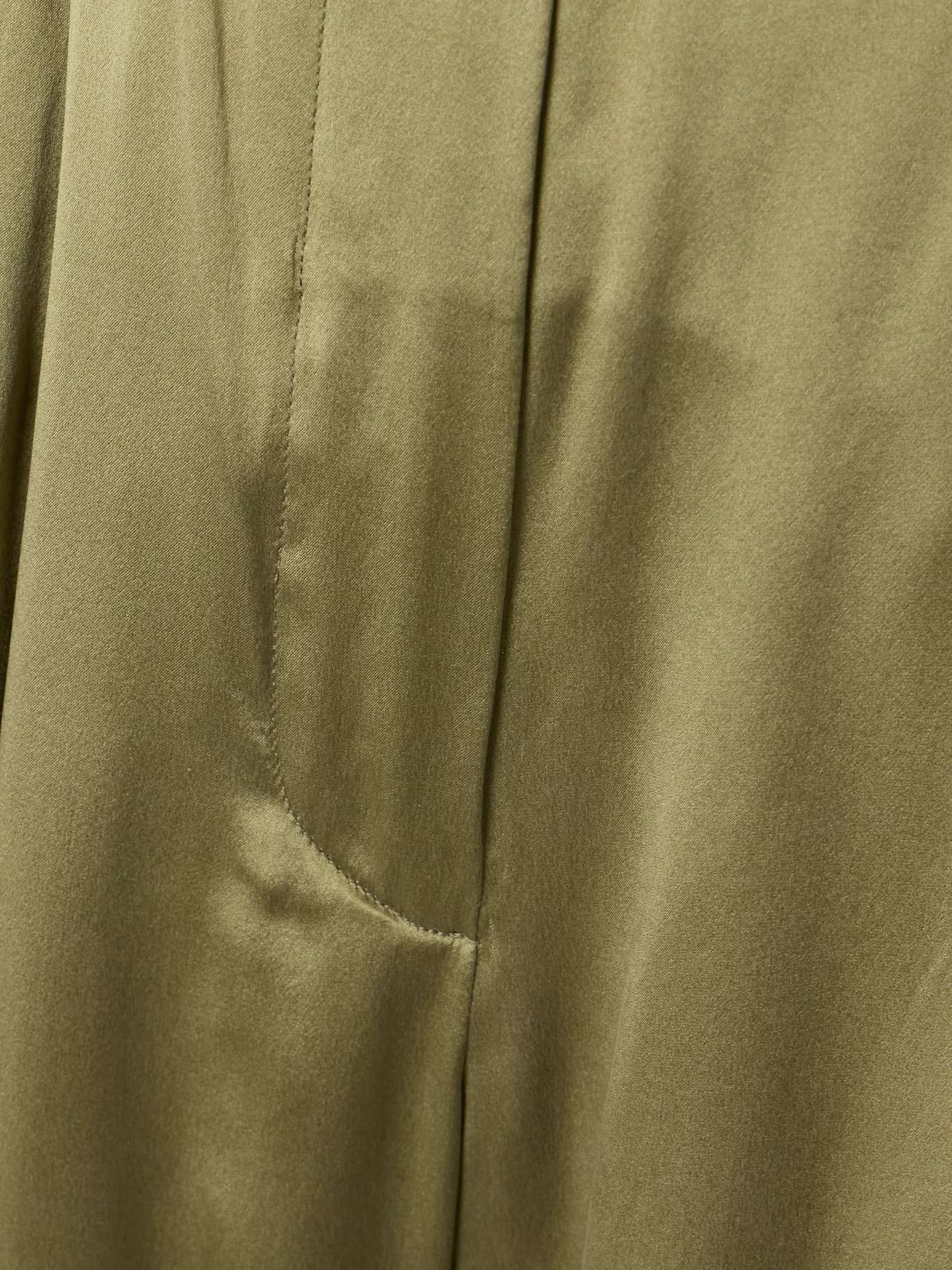 Belted pleated silk-satin wide-leg pants - 4