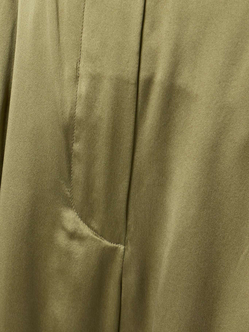Belted pleated silk-satin wide-leg pants 4
