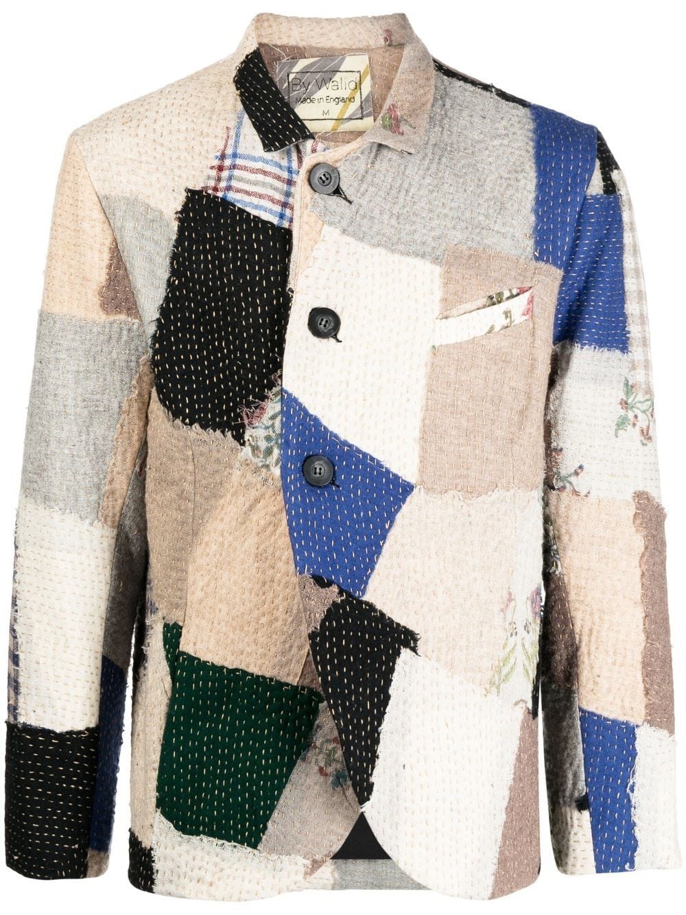 patchwork wool jacket - 1