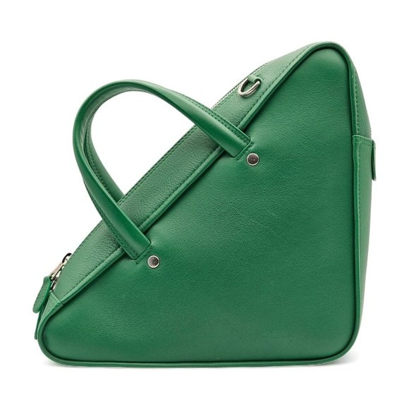 Balenciaga Triangle Leather Bag Green with 2 straps - 3