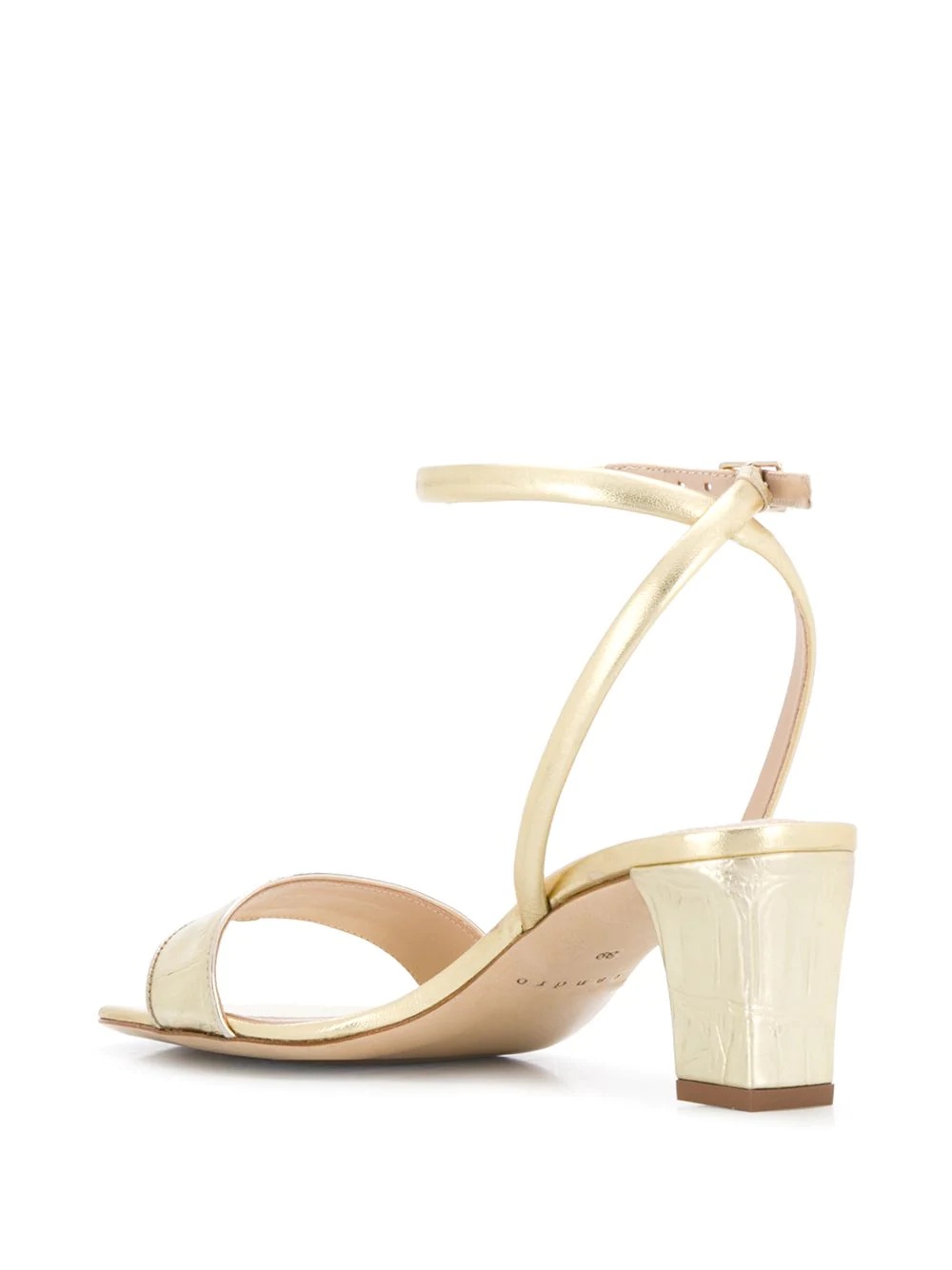 metallic strappy leather sandals - 3