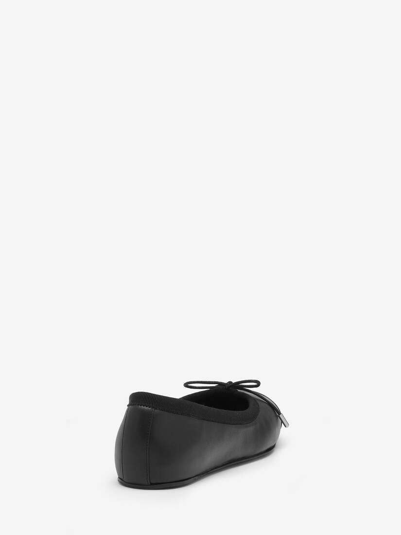 Punk Ballet Flat in Black/silver - 4