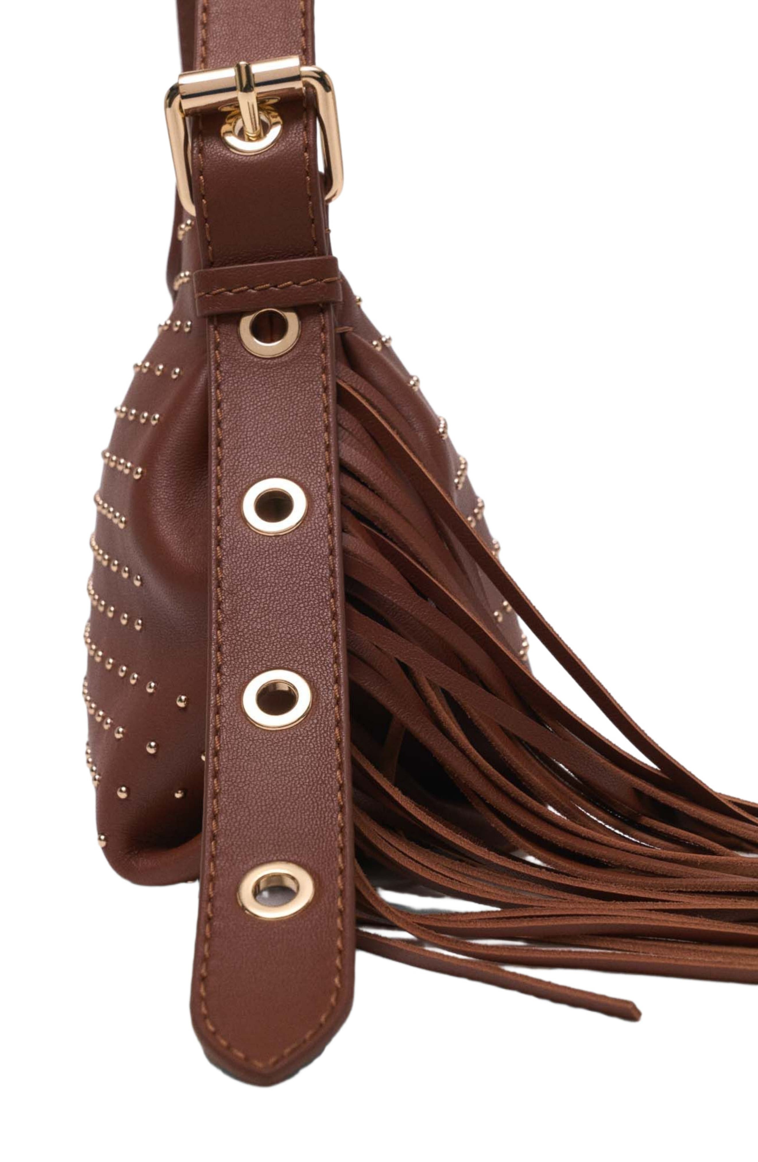 maje Miss M mini leather studded bag in Brown at Nordstrom - 6