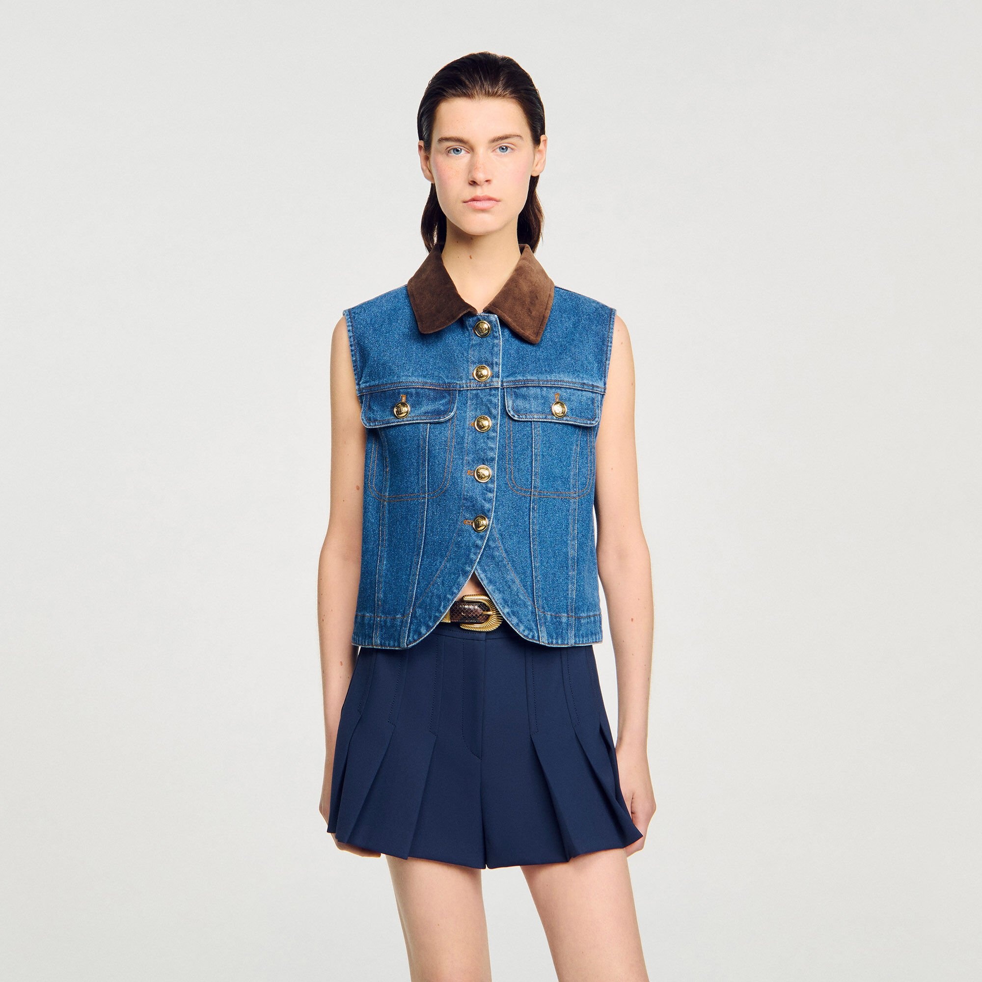 SLEEVELESS DENIM JACKET - 4