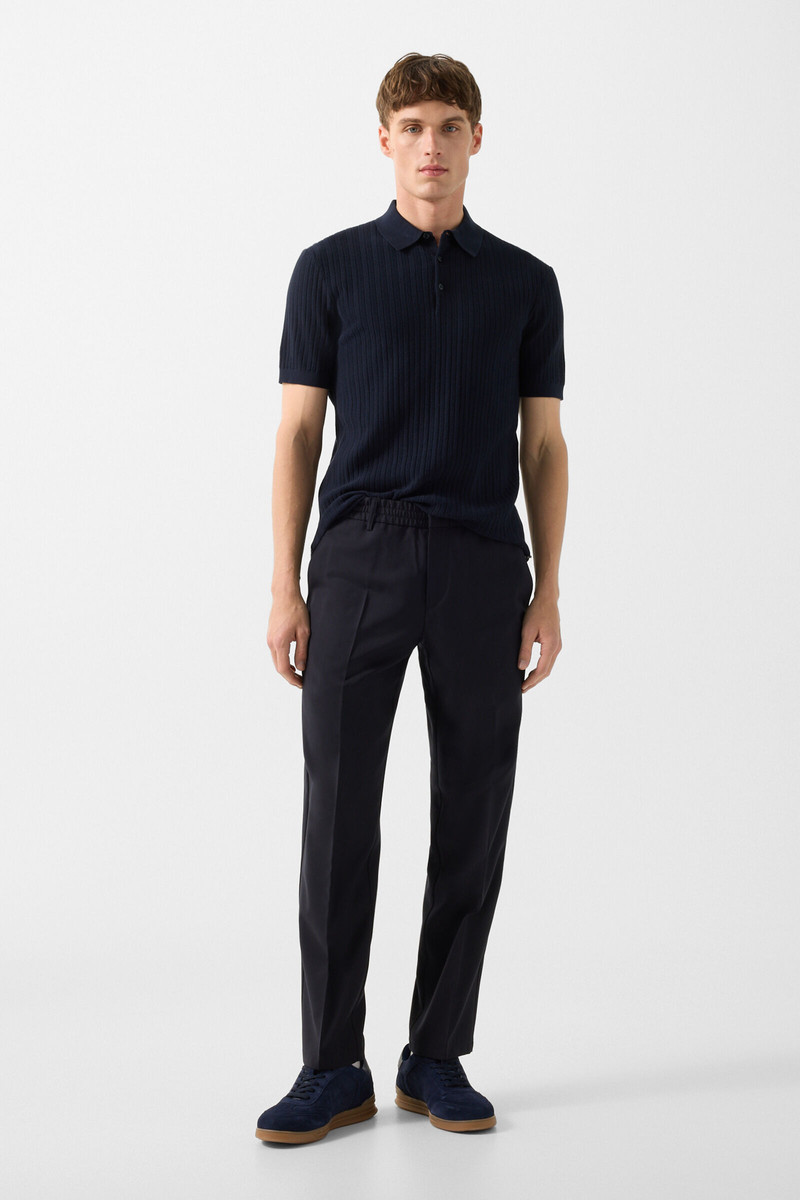 BOGNER Tobias knitted polo shirt in Navy blue outlook