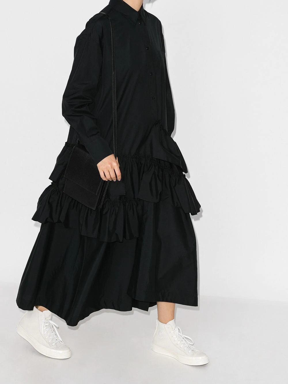 tiered maxi shirt dress - 2