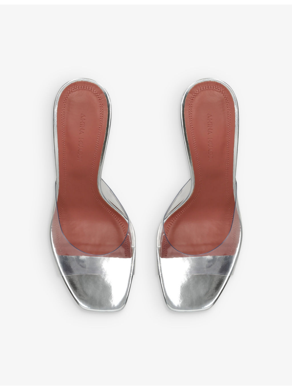 Lupita Glass square-toe PVC heeled mules - 2