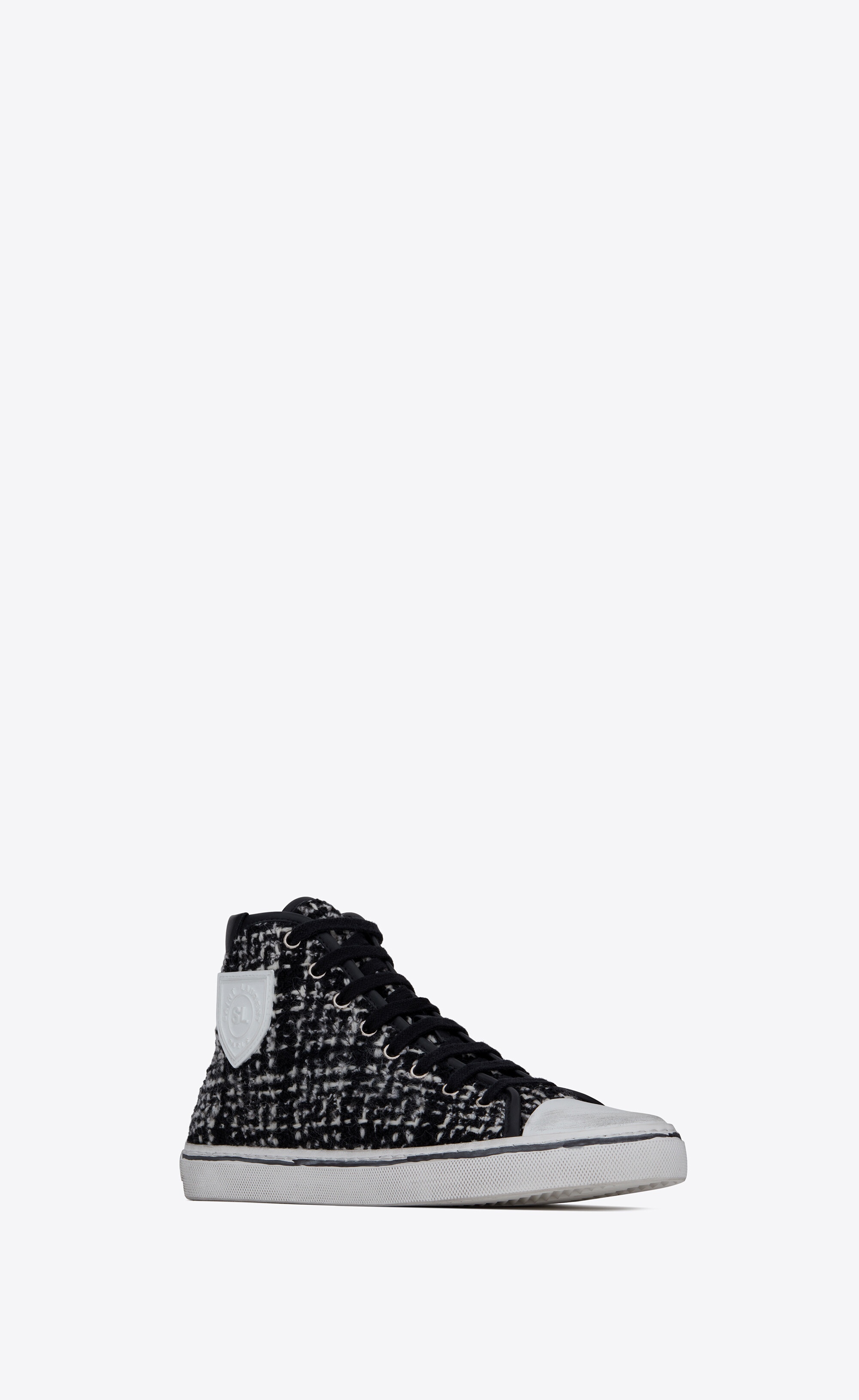 bedford sneakers in tweed and leather - 4