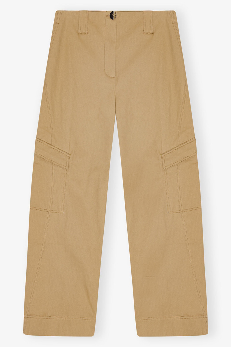 BROWN HERRINGBONE CANVAS MID 웨이스트 팬츠 1