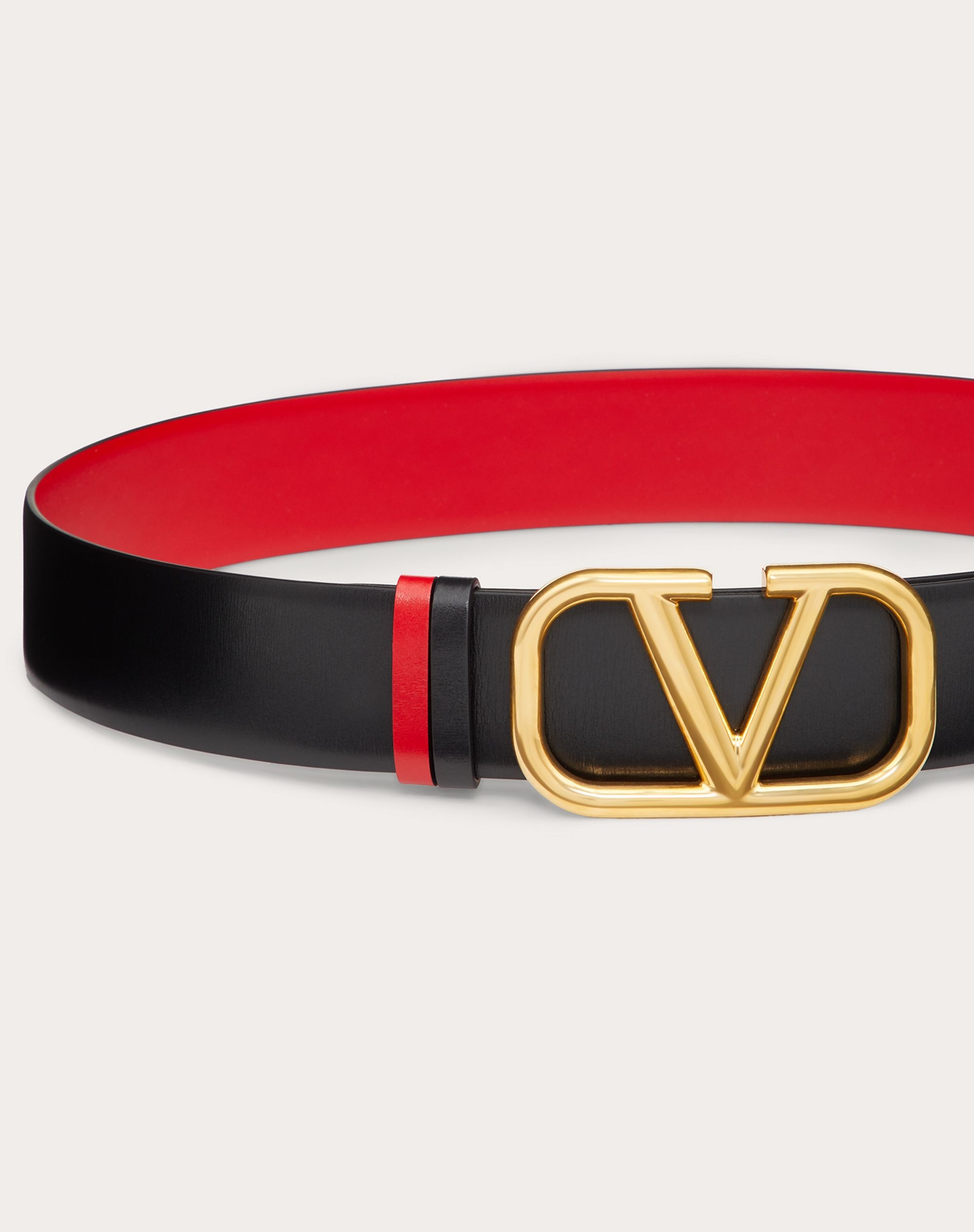 REVERSIBLE VLOGO SIGNATURE BELT IN Shiny CALFSKIN 40MM - 4