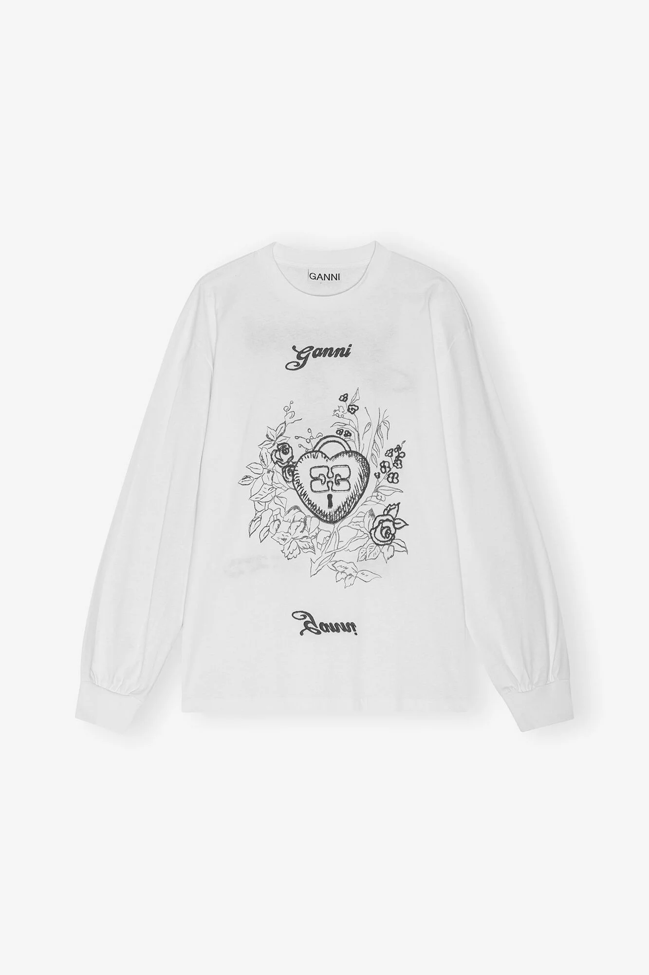 WHITE RE-CUT HEAVY 롱 슬리브 티셔츠 - 1