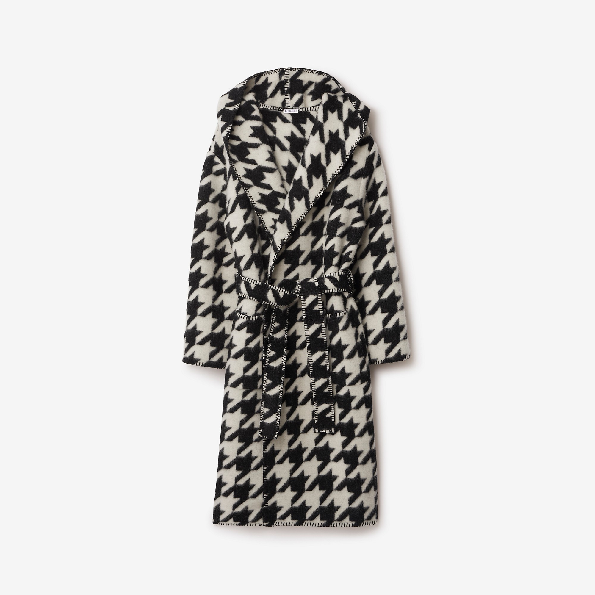 Houndstooth Wool Robe - 1