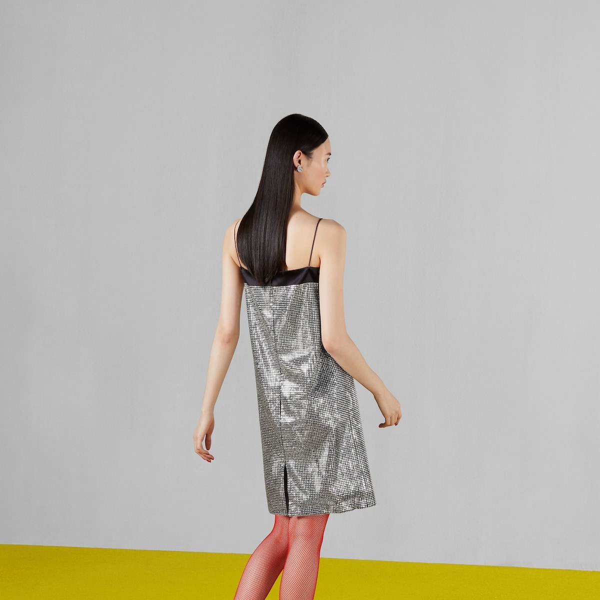 Silk dress with mirrors appliqué - 6
