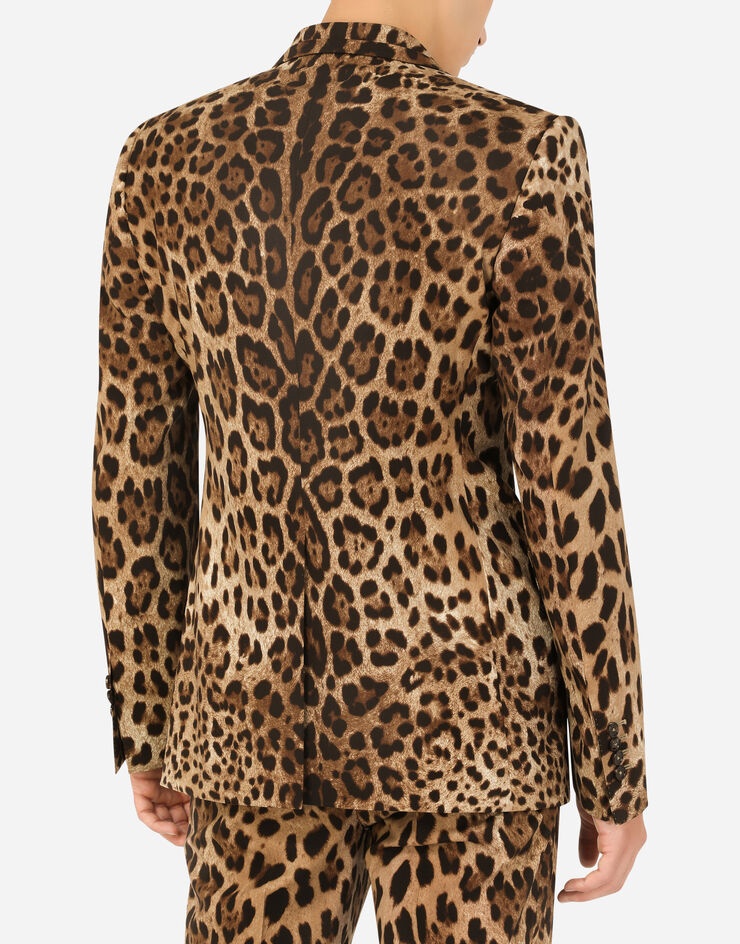 Double-breasted wool Sicilia-fit suit with leopard print - 7