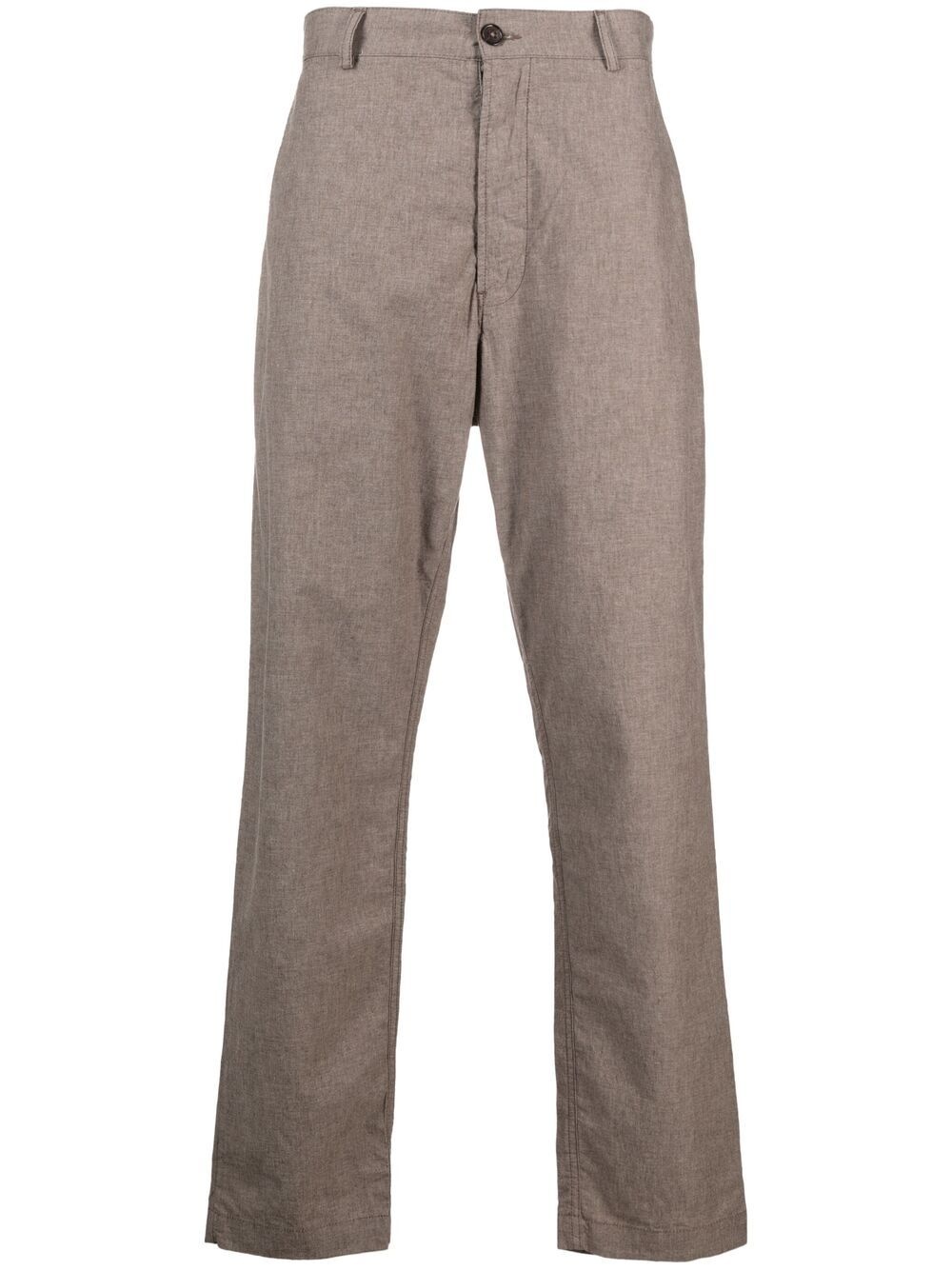 straight-leg cotton trousers - 1