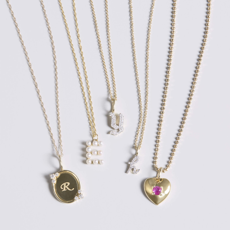 Diamond Cursive Initial Necklace 7