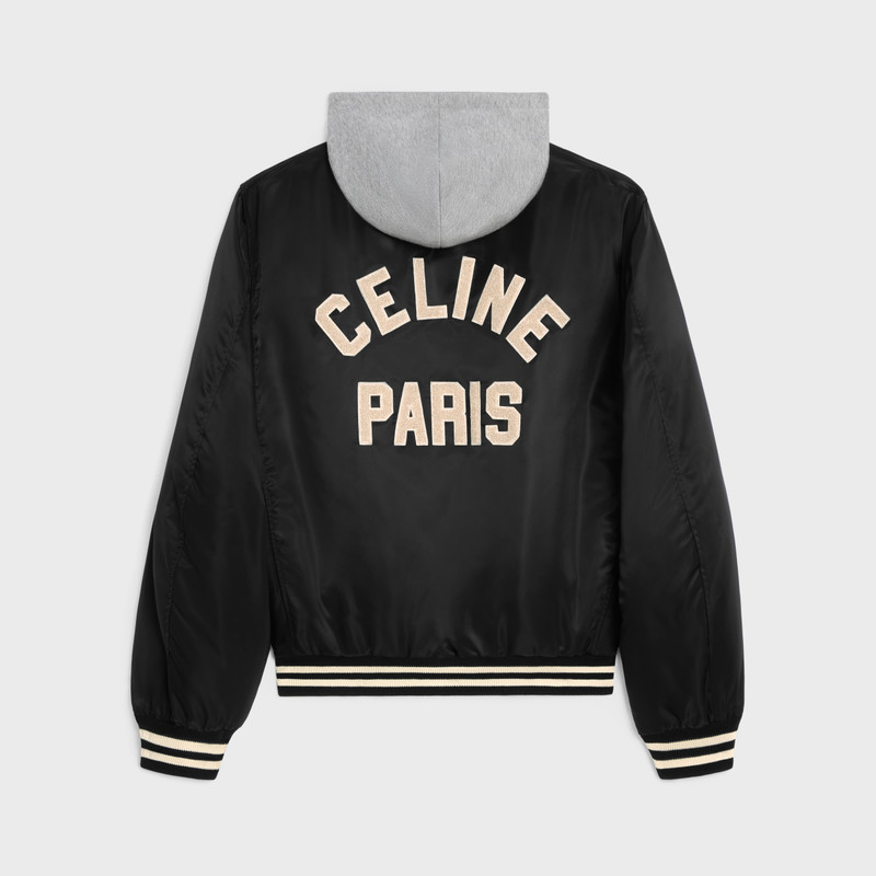CELINE oversized hooded teddy jacket in nylon outlook