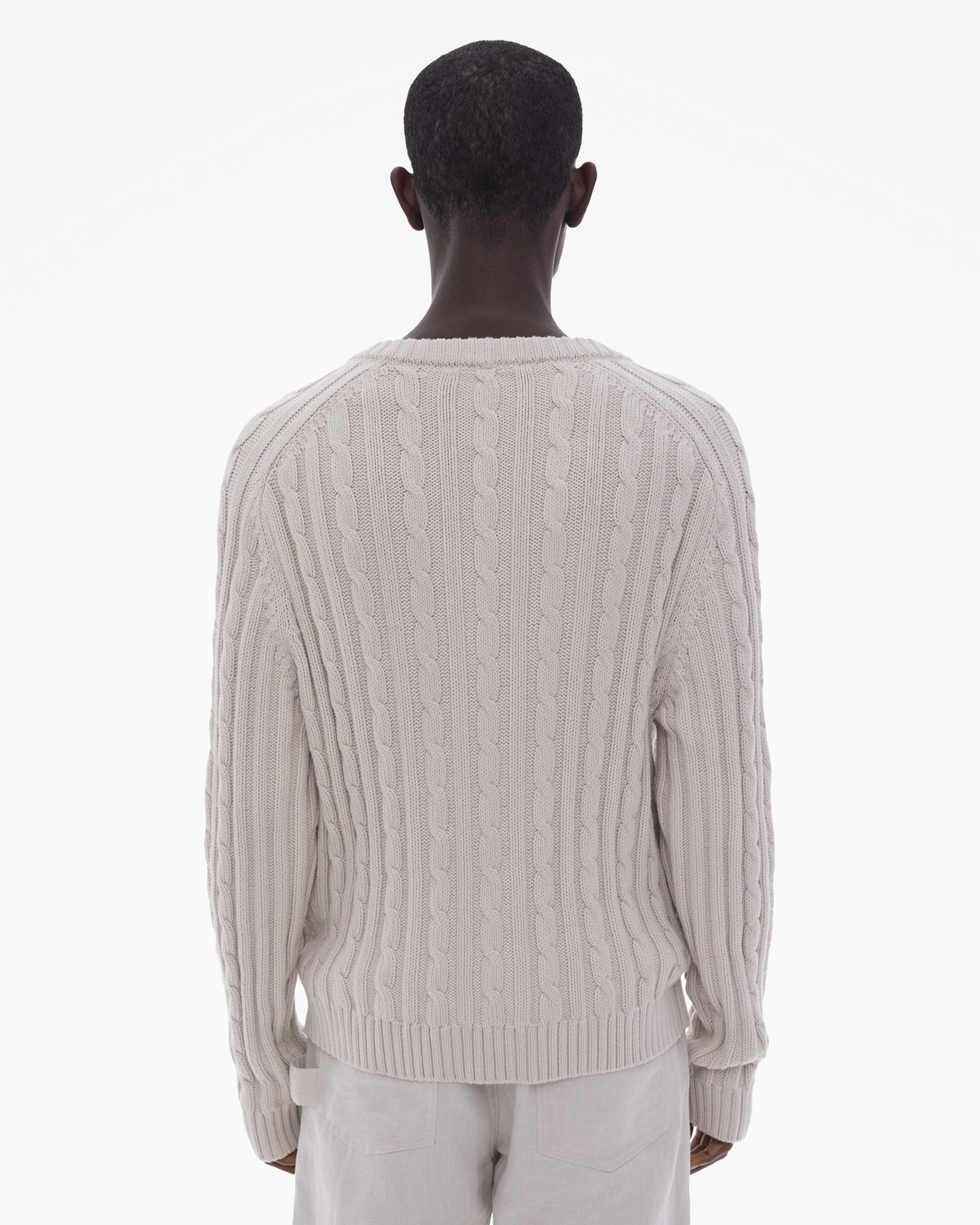 COTTON-WOOL CABLE KNIT CARDIGAN - 4