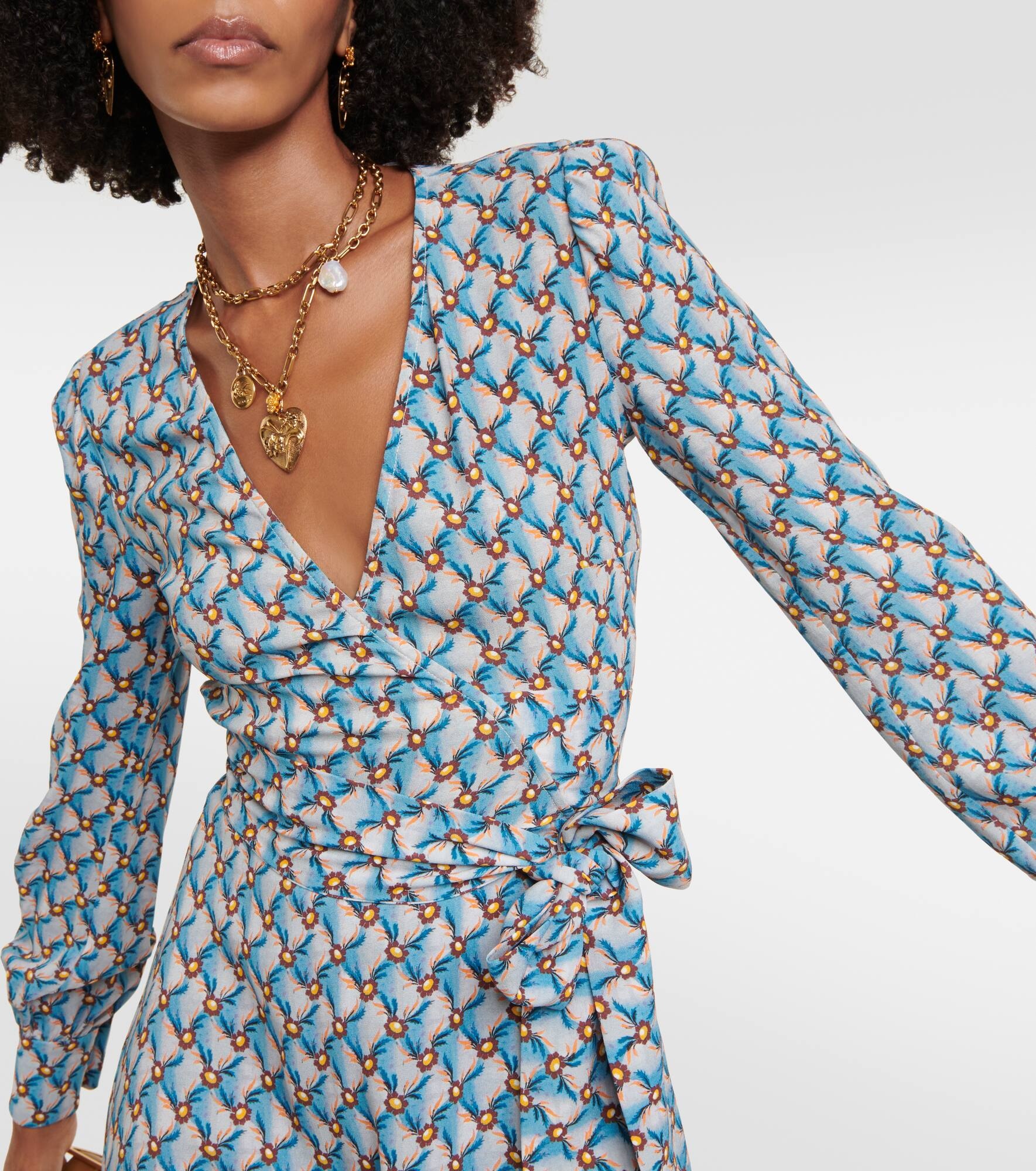 Floral sablé midi dress - 4