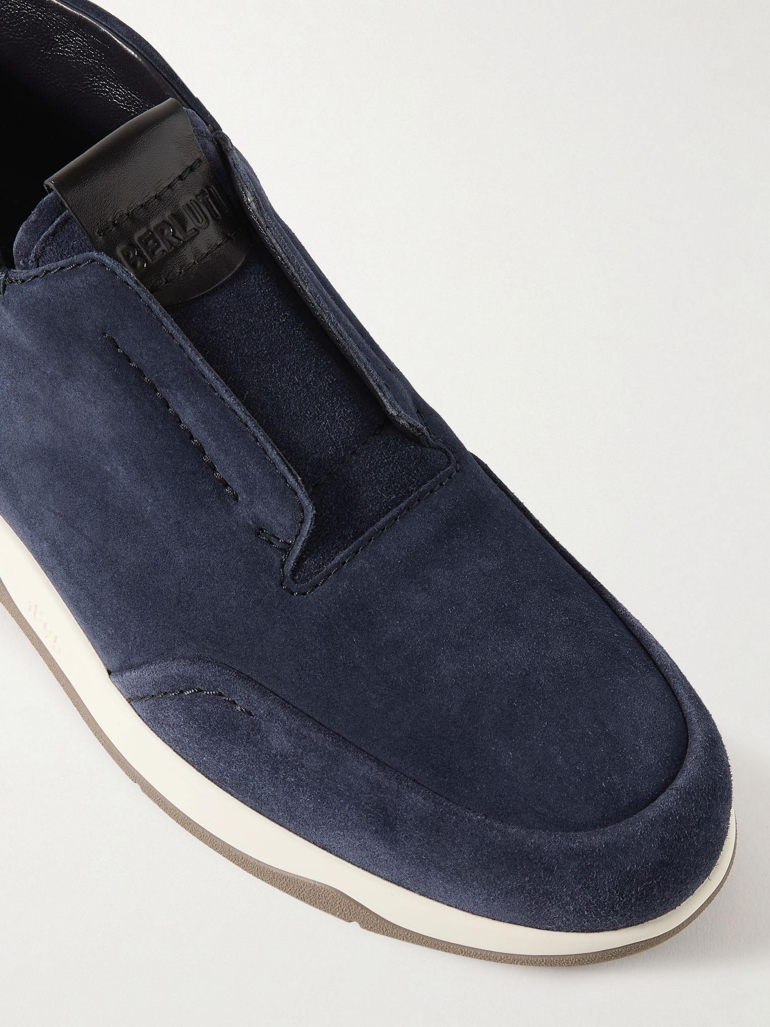 Échappée Scritto Suede Slip-On Sneakers Blue - 5