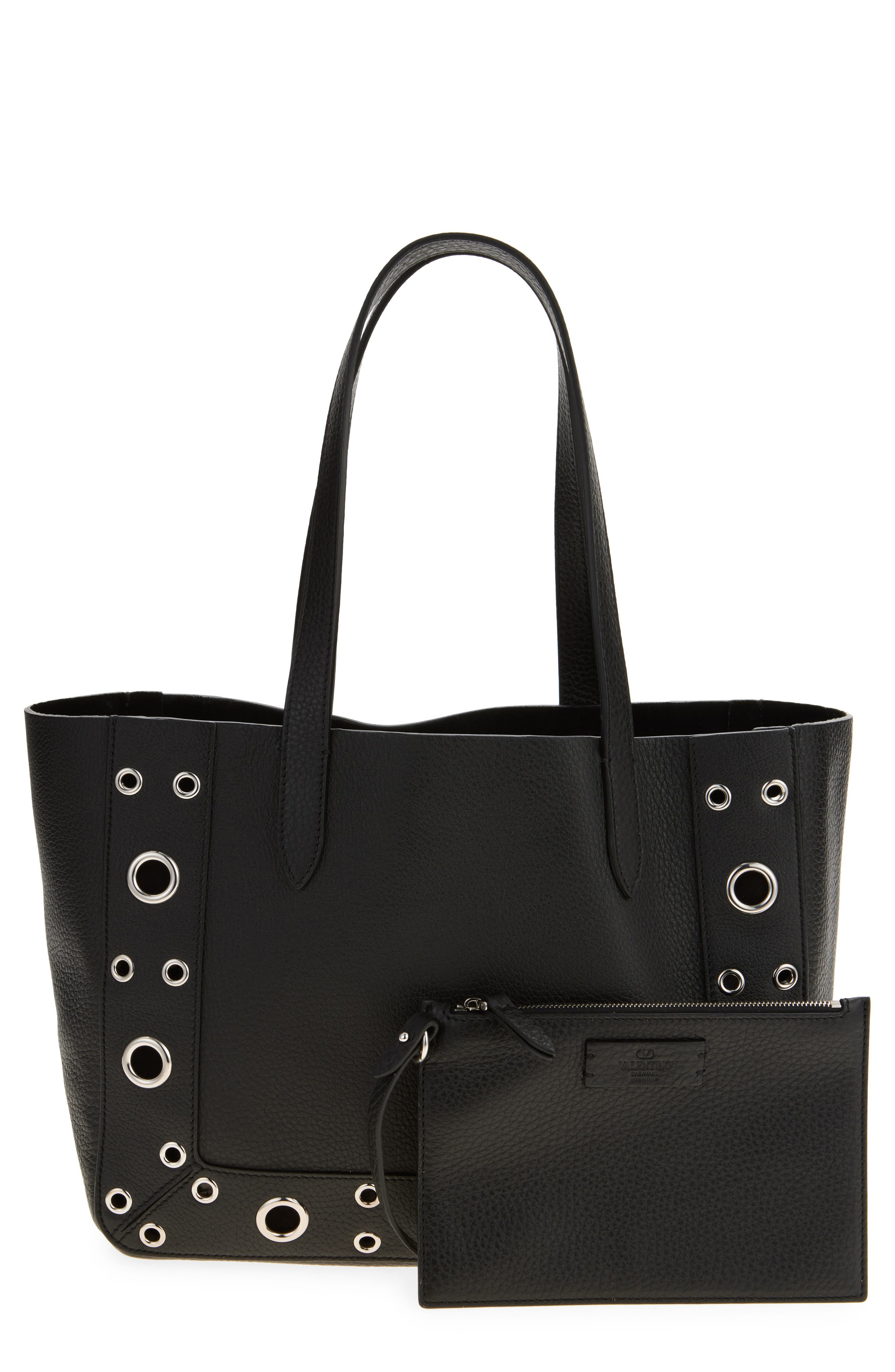 Valentino Garavani Medium Nellcôte Grommet Leather Tote in Nero at Nordstrom - 3