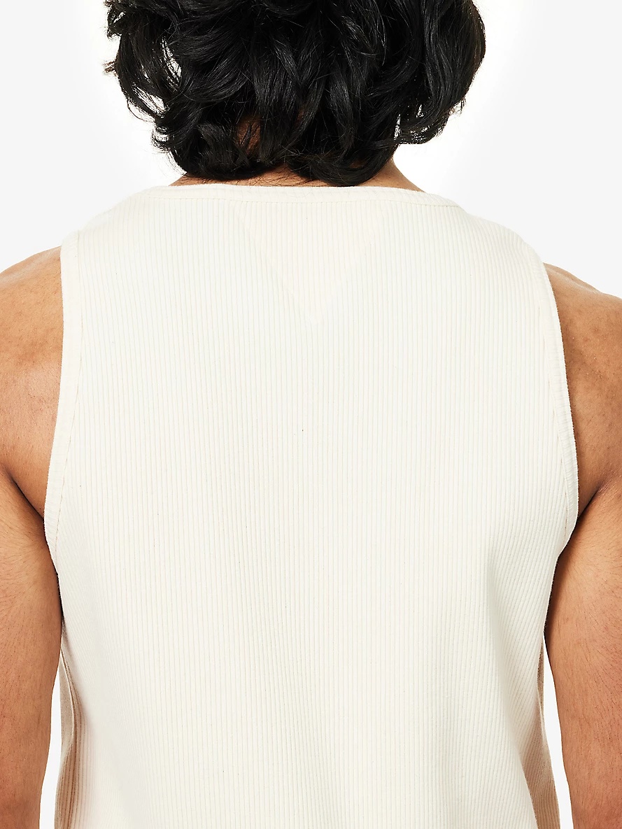 Scoop-neck ribbed stretch-cotton tank top - 5