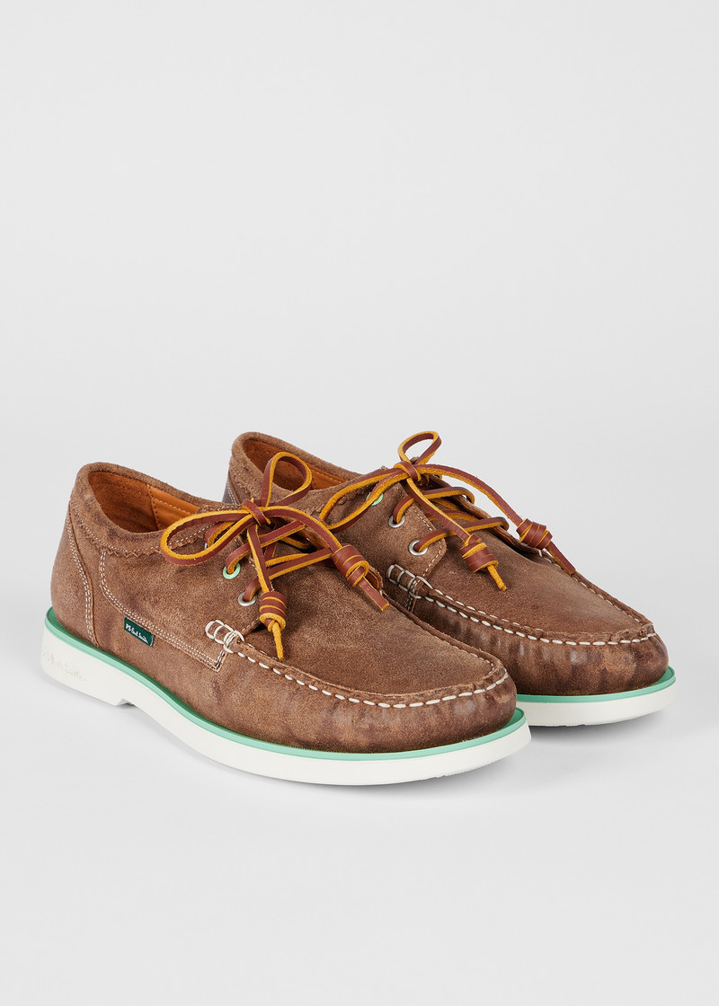 Tan Suede 'Pebble' Boat Shoes 3
