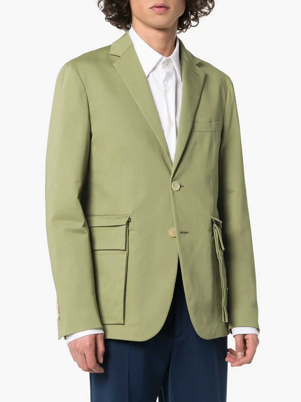 detachable pocket stretch-cotton blazer - 3