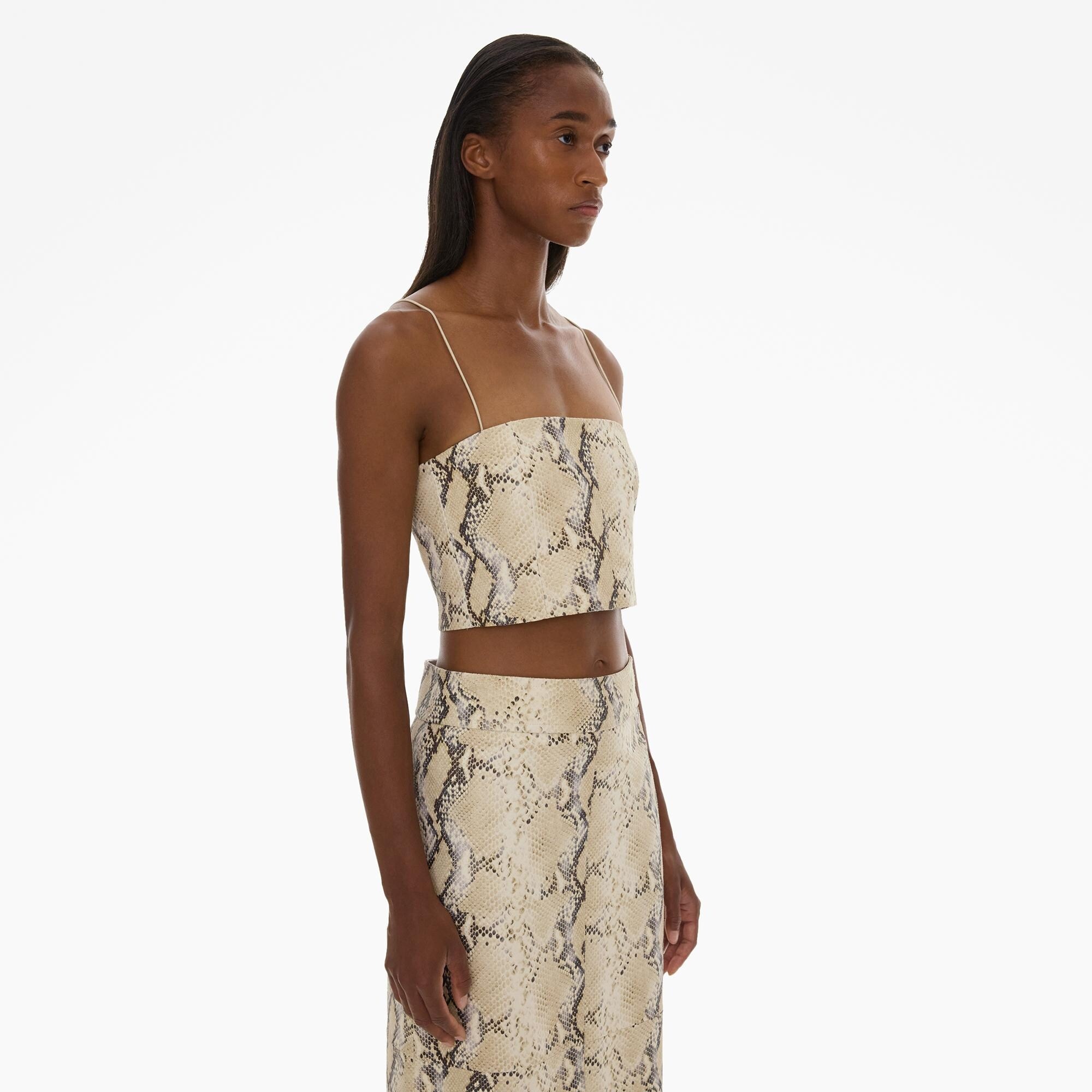 PYTHON-EMBOSSED LEATHER TANK TOP - 5