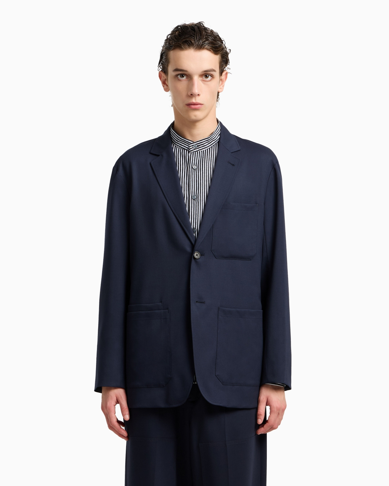 VIRGIN-WOOL TWILL SINGLE-BREASTED BLAZER - 4