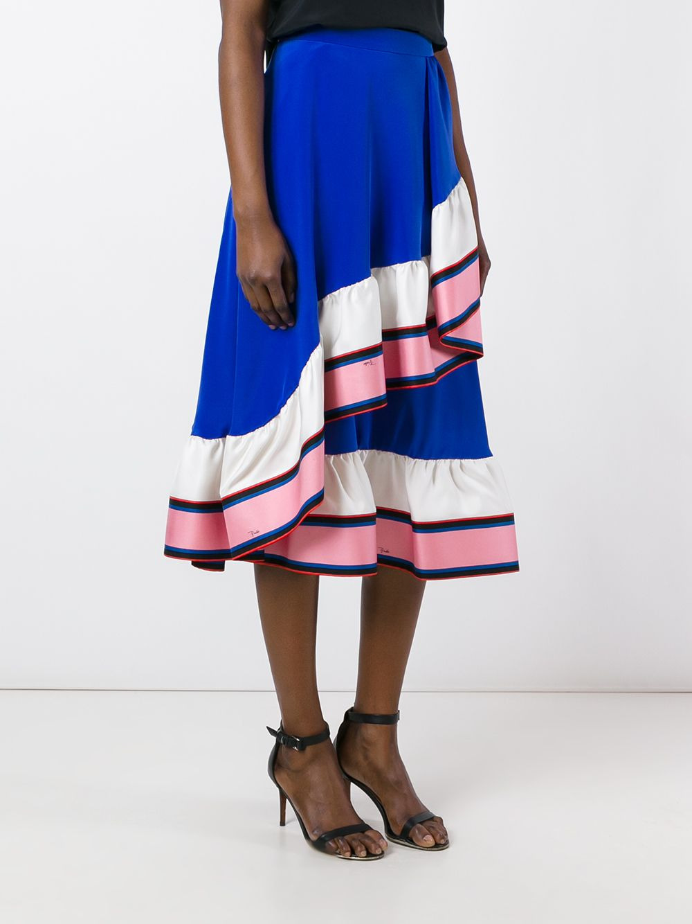 ruffled detail A-line skirt - 3